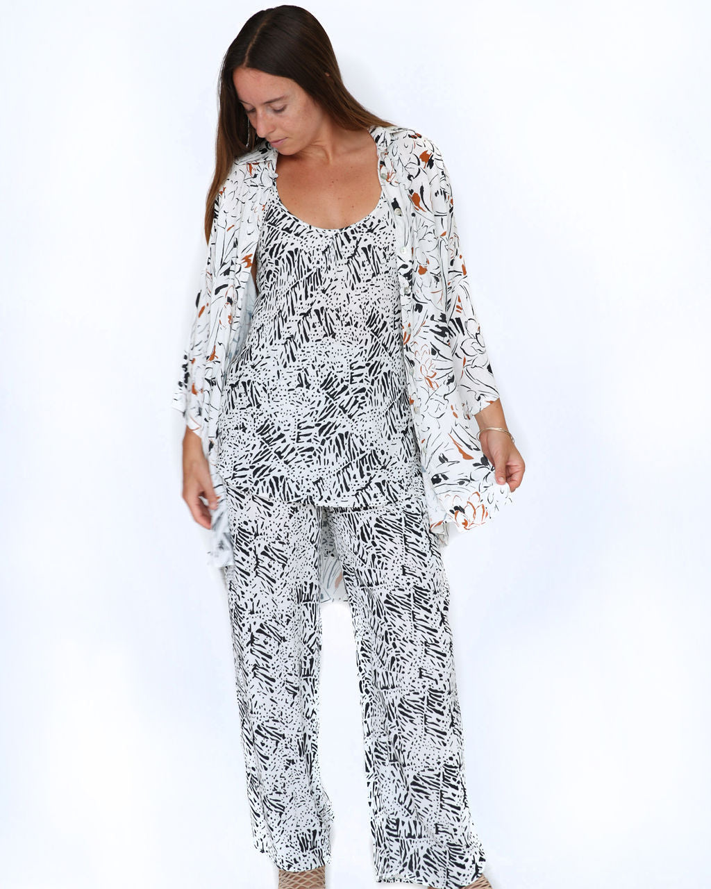 Black and White Smock Pant