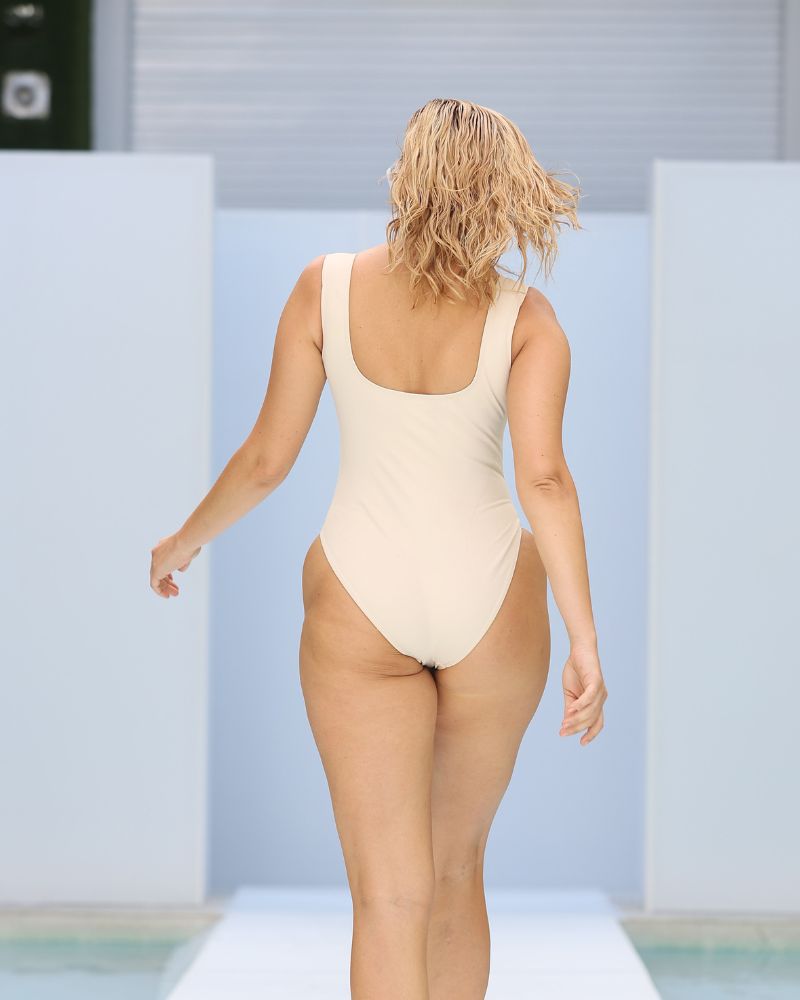 Hi Cut Swim Shape Suit in Ivory