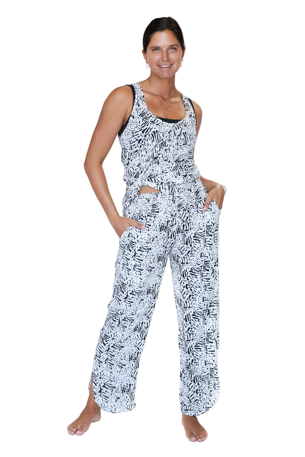 Black and White Smock Pant