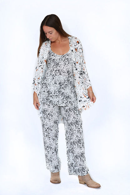 Black and White Kimono