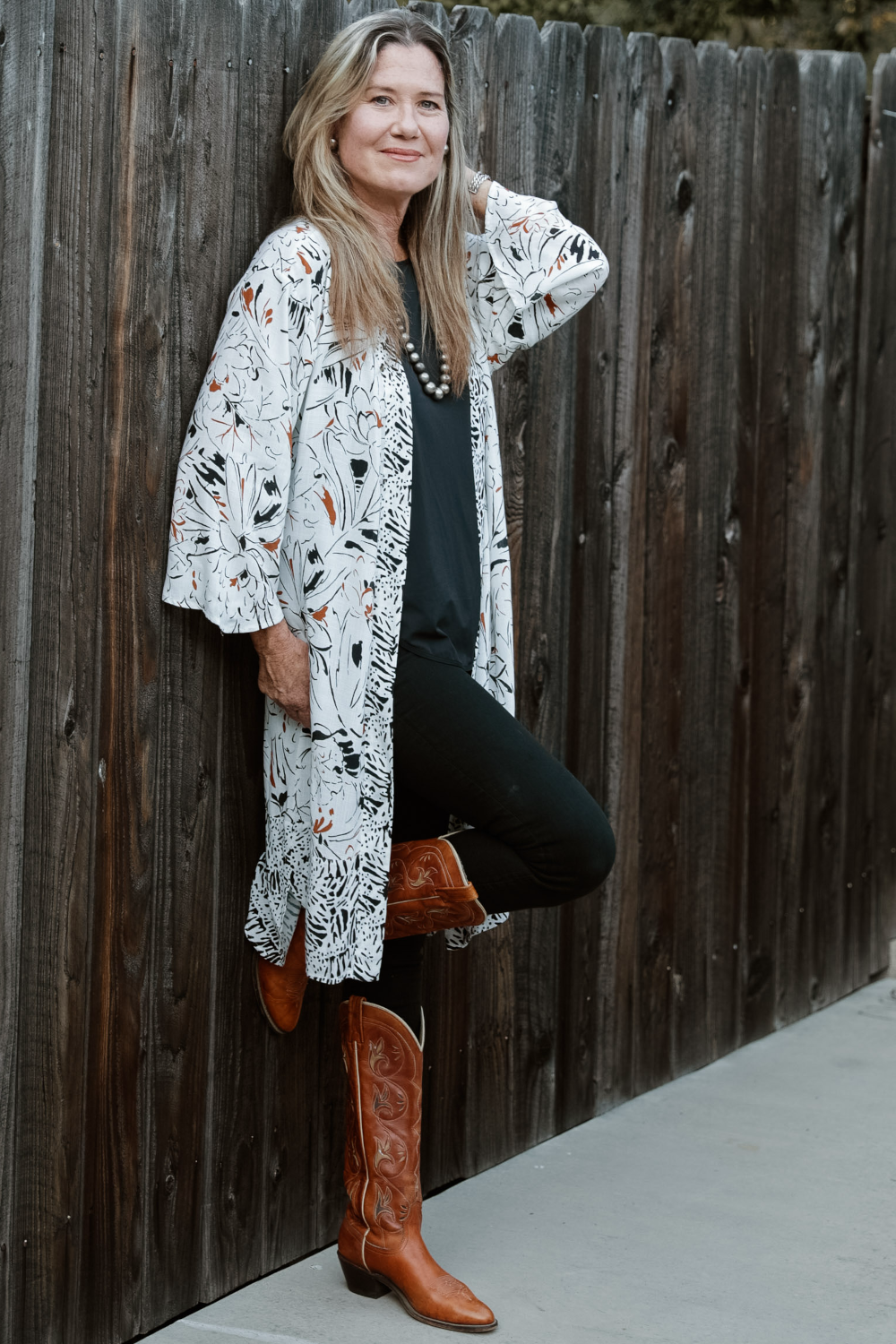 Black and White Kimono