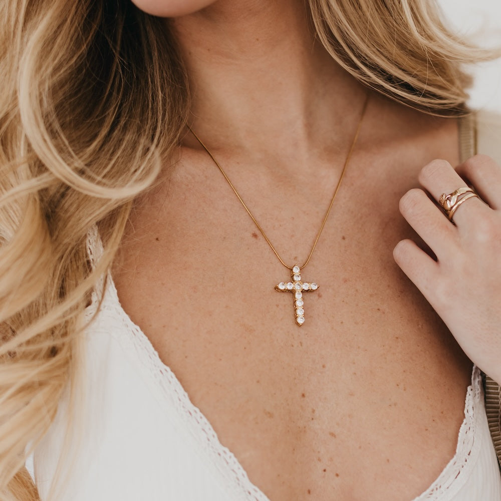 Hannah Diamond Cross Waterproof Necklace